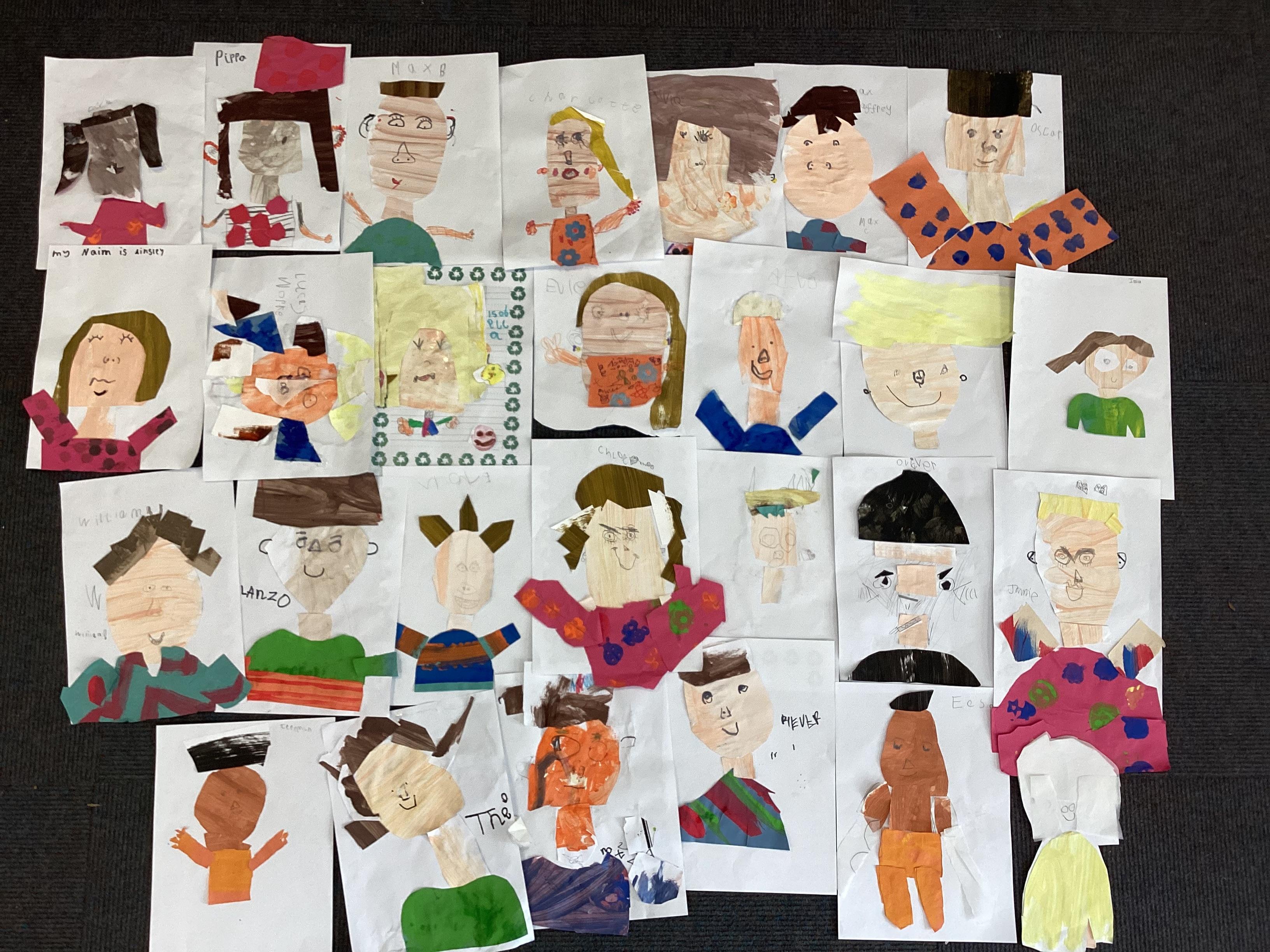 Working with a local artist to create collages of ourselves